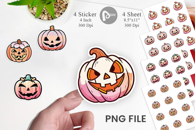 Sticker Cute Jack o Lantern Sublimation artnoy 