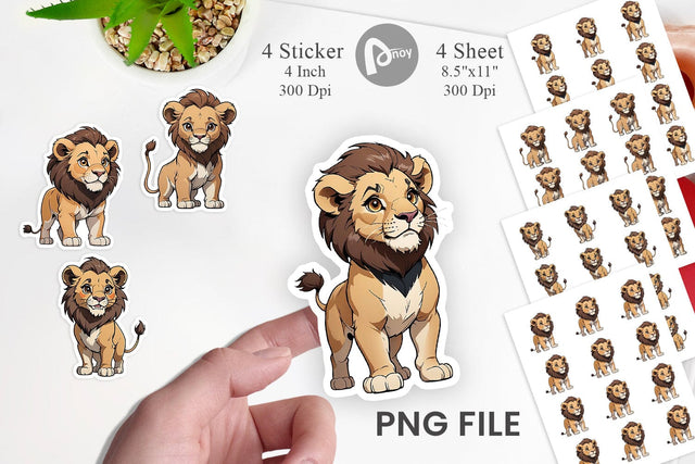 Sticker Cute Lion Sublimation artnoy 