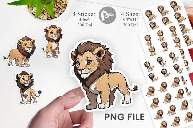Sticker Cute Lion Sublimation artnoy 