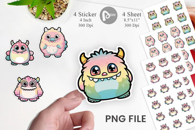 Sticker Cute Monster Sublimation artnoy 