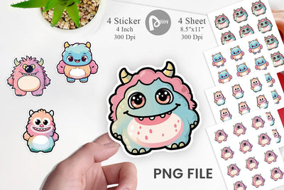 Sticker Cute Monster Sublimation artnoy 