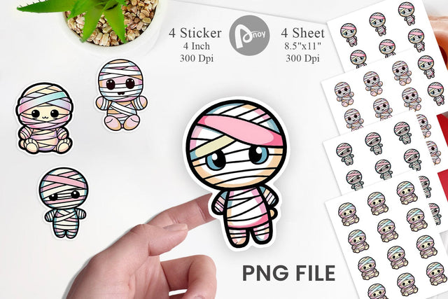 Sticker Cute Mummy Sublimation artnoy 
