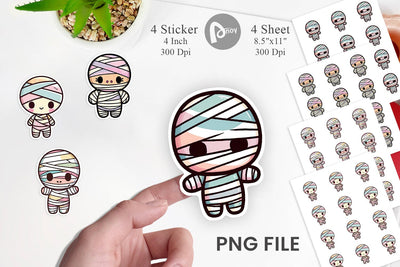 Sticker Cute Mummy Sublimation artnoy 