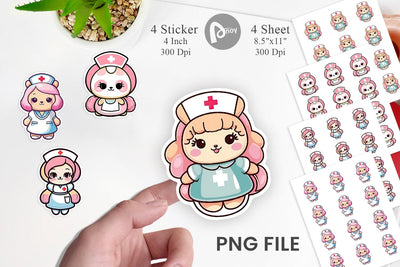 Sticker Cute Nurse Sublimation artnoy 