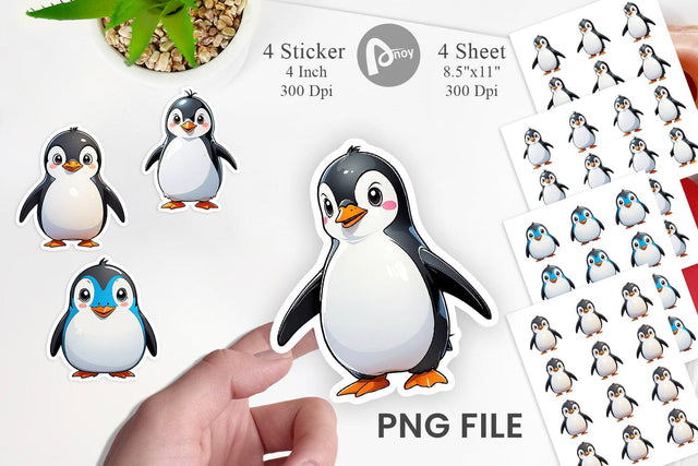 Sticker Cute Penguin Sublimation artnoy 