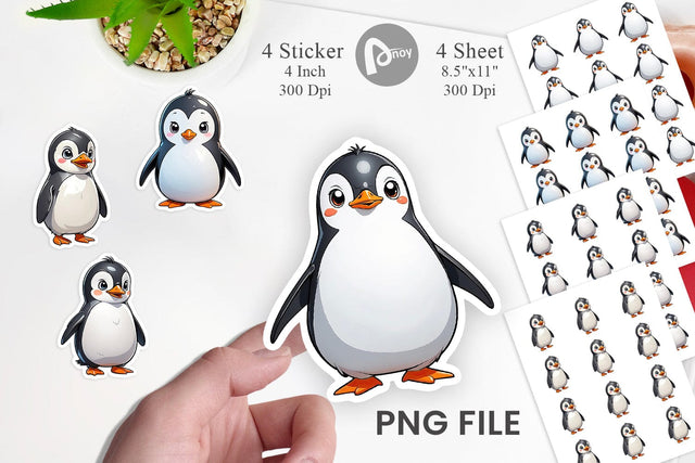 Sticker Cute Penguin Sublimation artnoy 