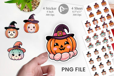 Sticker Cute Pumpkin Sublimation artnoy 