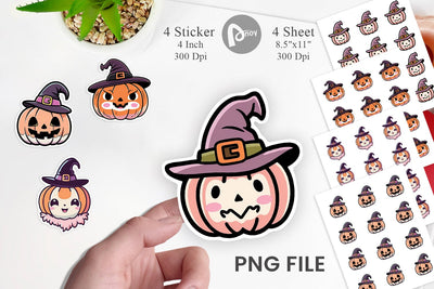Sticker Cute Pumpkin Sublimation artnoy 