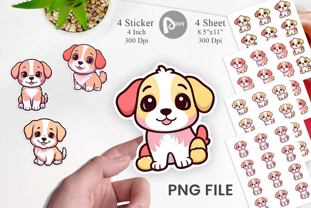 Sticker Cute Puppy Sublimation artnoy 