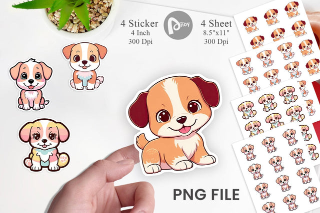 Sticker Cute Puppy Sublimation artnoy 