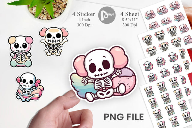 Sticker Cute Skeleton Sublimation artnoy 