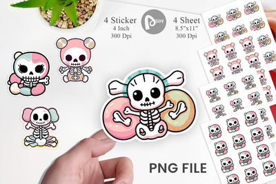 Sticker Cute Skeleton Sublimation artnoy 