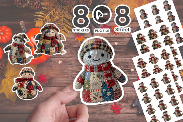 Sticker Cute Stitched Fabric Ghost Specters Sublimation artnoy 