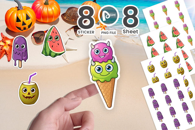 Sticker Cute Summerween Treats Sublimation artnoy 