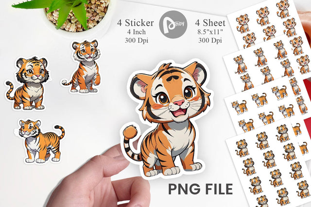 Sticker Cute Tiger Sublimation artnoy 