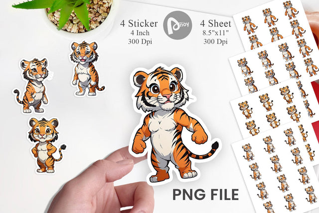 Sticker Cute Tiger Sublimation artnoy 