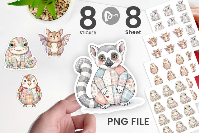 Sticker Cute Tropical Patchwork Sublimation artnoy 