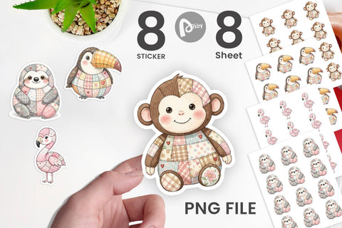 Sticker Cute Tropical Patchwork Sublimation artnoy 