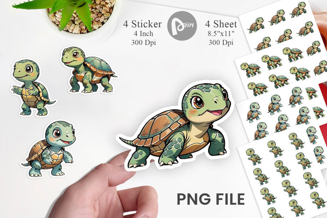 Sticker Cute Turtle Sublimation artnoy 