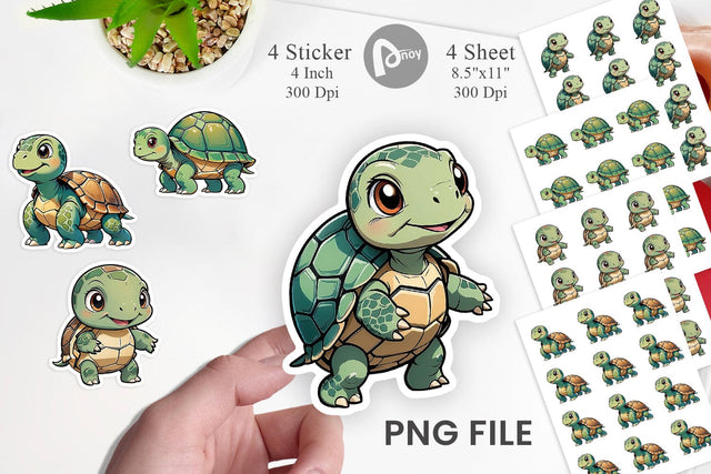 Sticker Cute Turtle Sublimation artnoy 