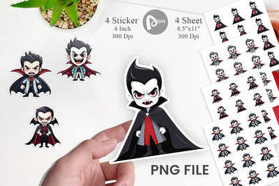 Sticker Cute Vampires Sublimation artnoy 