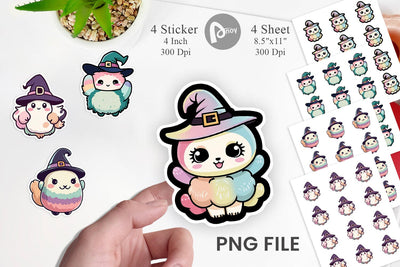 Sticker Cute Witch Sublimation artnoy 