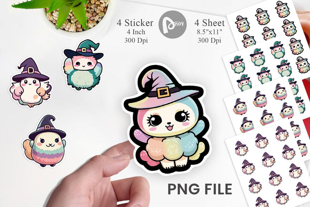Sticker Cute Witch Sublimation artnoy 