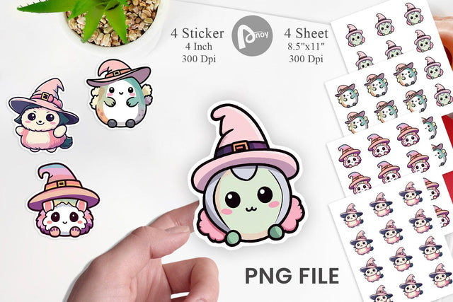 Sticker Cute Witch Sublimation artnoy 