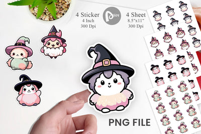 Sticker Cute Witches Sublimation artnoy 