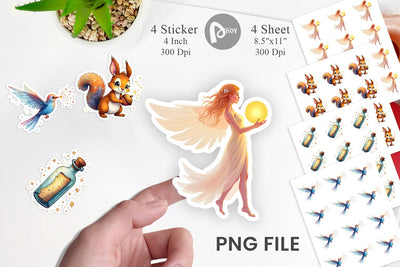 Sticker Cybernetic Cupids Cosmic Messengers Sublimation artnoy 