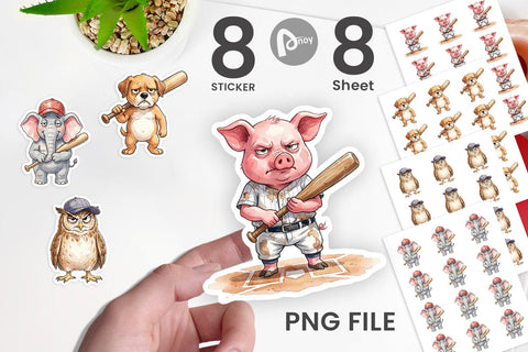 Sticker Cynical Animal Slugger Watercolor Sublimation artnoy 