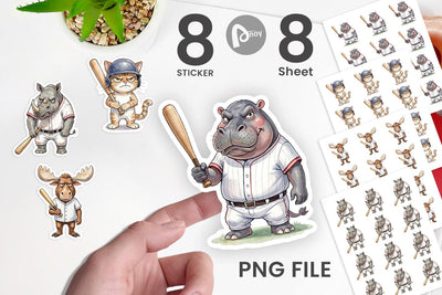 Sticker Cynical Animal Slugger Watercolor Sublimation artnoy 