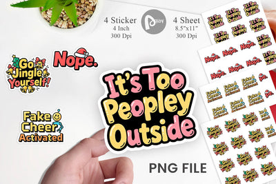 Sticker Cynical Christmas Phrases Sublimation artnoy 