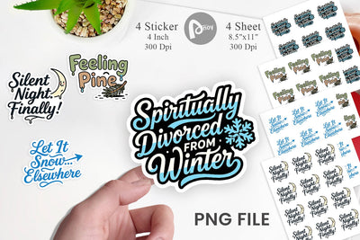 Sticker Cynical Christmas Phrases Sublimation artnoy 