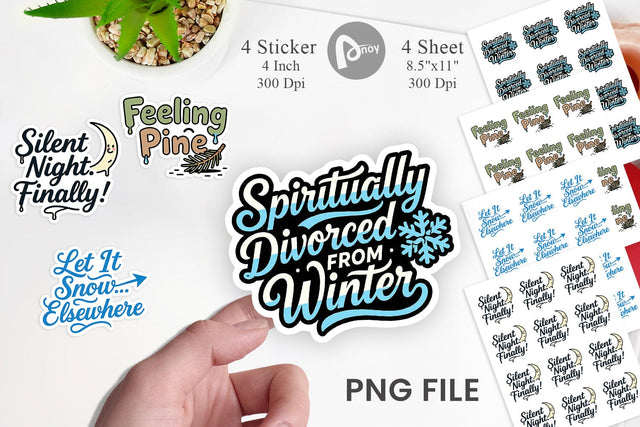 Sticker Cynical Christmas Phrases Sublimation artnoy 