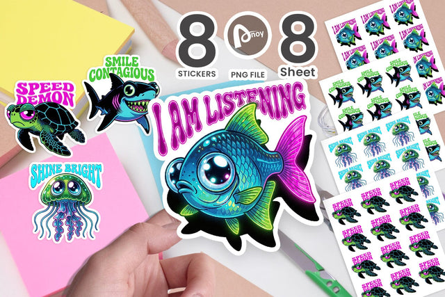 Sticker Cynical Deep Sea Abyssal Creatures Sublimation artnoy 