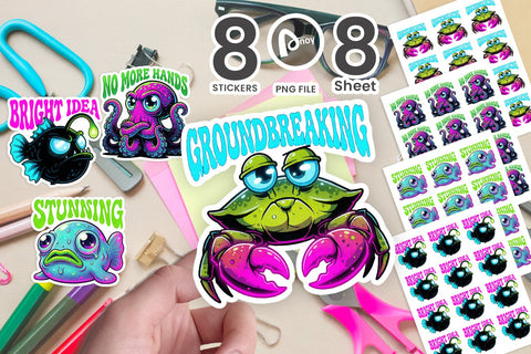 Sticker Cynical Deep Sea Abyssal Creatures Sublimation artnoy 
