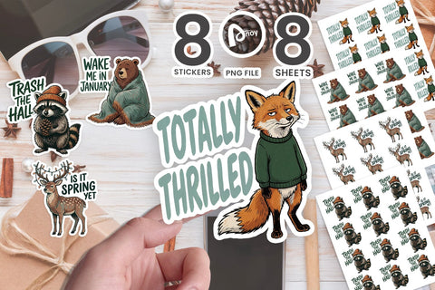 Sticker Cynical Woodland Holiday Animal Quotes SVG artnoy 
