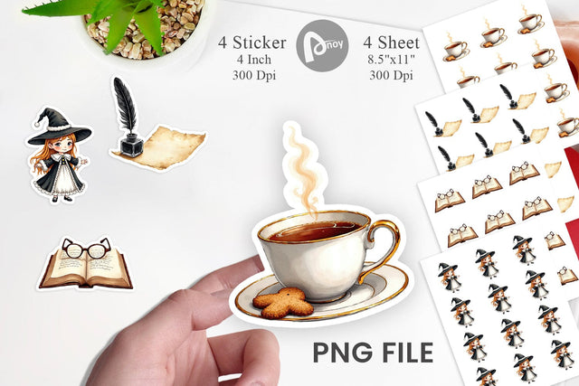 Sticker Dark Academia Scholarly Christmas Sublimation artnoy 