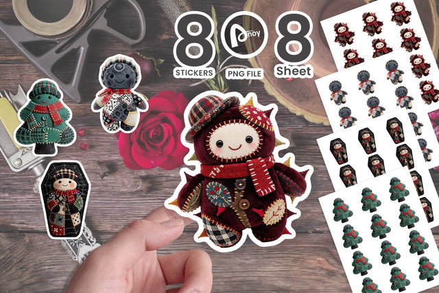 Sticker Dark Holiday Patchwork Totems Sublimation artnoy 