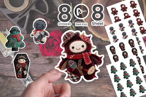 Sticker Dark Holiday Patchwork Totems Sublimation artnoy 
