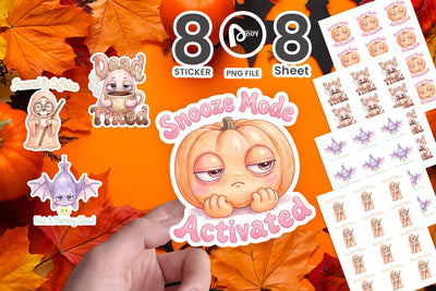 Sticker Dead Tired Pastel Ghost Quote Sublimation artnoy 