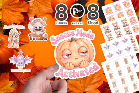 Sticker Dead Tired Pastel Ghost Quote Sublimation artnoy 