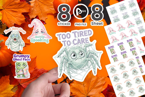 Sticker Dead Tired Pastel Ghost Quote Sublimation artnoy 