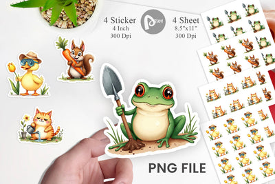 Sticker Derpy Garden Helpers Watercolor Sublimation artnoy 