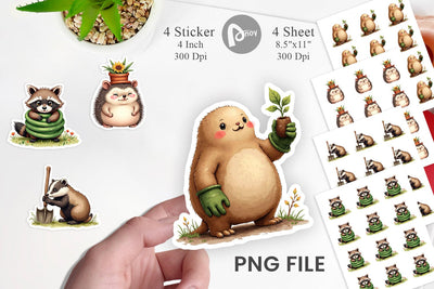 Sticker Derpy Garden Helpers Watercolor Sublimation artnoy 