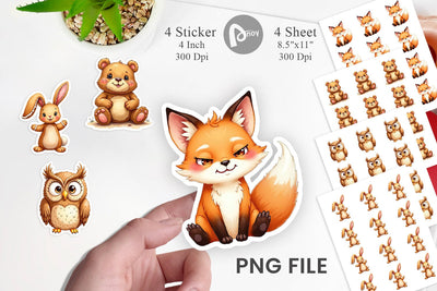 Sticker Derpy Gingerbread Woodland Creatures Sublimation artnoy 