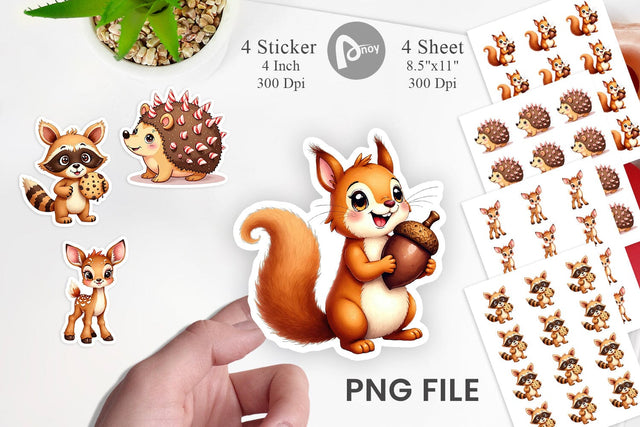 Sticker Derpy Gingerbread Woodland Creatures Sublimation artnoy 