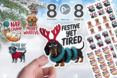 Sticker Derpy Sarcastic Holiday Dogs SVG artnoy 