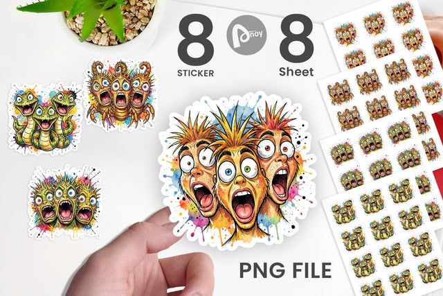 Sticker Desert Animal Heat Hysteria Ink Sketch Sublimation artnoy 